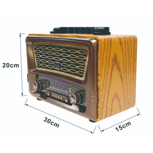 Meier M-1806BT hordozható 3 sávos AM FM SW rádió, nagy hangerő, vezeték nélküli kapcsolat,  távirányító