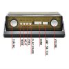 Meier M-1925BT hordozható 3 sávos Am FM Sw rádió, TF kártya és MP3 lejátszó, újratölthető, Bluetooth retro design zseblámpa