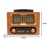 Meier M-1931BT hordozható 3 sávos Am FM Sw rádió, TF kártya és MP3 lejátszó, újratölthető hangszóró, Bluetooth retro design