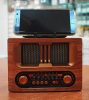 Meier M-1931BT hordozható 3 sávos Am FM Sw rádió, TF kártya és MP3 lejátszó, újratölthető hangszóró, Bluetooth retro design