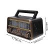 Meier M-1939BT Hordozható 8 sávos AM/FM/SW1-6 rádió, TF kártya és MP3 lejátszó, újratölthető hangszórók Bluetooth Retro Design 