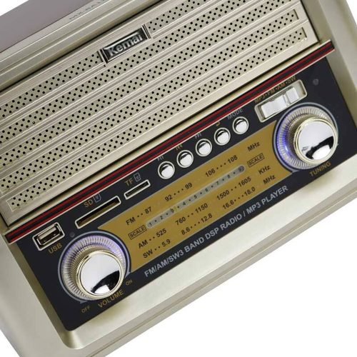 Kemai MD-1705BT Retro hálózati hordozható rádió , Bluetooth és USB 