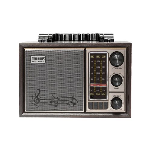 MEIER MD-1942BT HORDOZHATÓ RETRO RÁDIÓ, BEÉPÍTETT AKKUMULÁTOR, BLUETOOTH, AUX, USB, TF KÁRTYA, FM/AM/SW