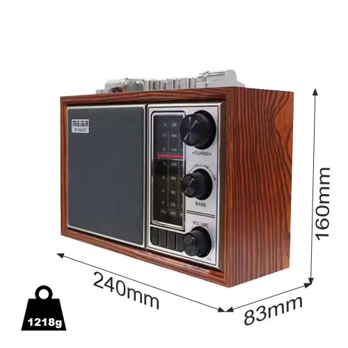 MEIER MD-1942BT HORDOZHATÓ RETRO RÁDIÓ, BEÉPÍTETT AKKUMULÁTOR, BLUETOOTH, AUX, USB, TF KÁRTYA, FM/AM/SW