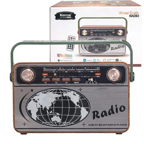 Kemai MD-503BT Bluetooth újratölthető 3 sávos hordozható klasszikus rádió - többszínű 