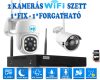 2 Kültéri MIX Wifi 1 forgatható és 1 fix 3MP megfigyelő kamera rendszer, 8 csatornás ONVIF NVR, színes éjszakai látás, H.265+