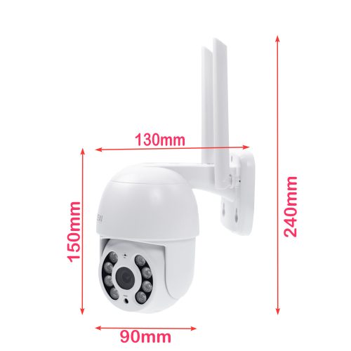 3 Kültéri MIX Wifi 1 forgatható és 2 fix 3MP megfigyelő kamera rendszer, 8 csatornás ONVIF NVR, színes éjszakai látás, H.265+