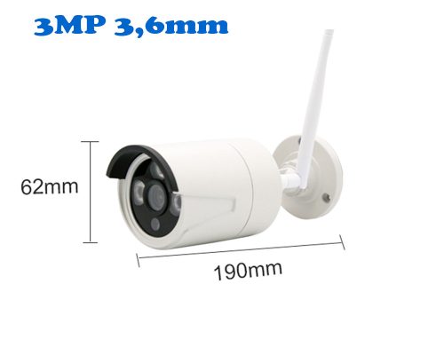3 Kültéri MIX Wifi 1 forgatható és 2 fix 3MP megfigyelő kamera rendszer, 8 csatornás ONVIF NVR, színes éjszakai látás, H.265+