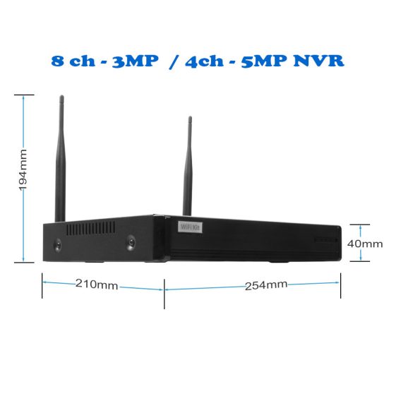 4 Kültéri MIX Wifi 2 forgatható és 2 fix megfigyelő kamera rendszer 3MP, 8 csatornás ONVIF NVR, színes éjszakai látás, H.265+