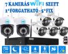 7 Kültéri MIX Wifi 2 forgatható és 5 fix 3MP megfigyelő kamera rendszer, 8 csatornás ONVIF NVR, színes éjszakai látás, H.265+