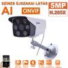 8 KAMERÁS 5MP IP, PoE SWITCH, H.265, ONVIF CSŐ+DOME KAMERA RENDSZER 