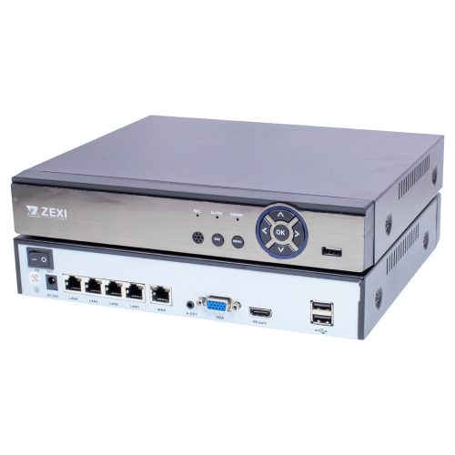 4CH 5MP H.265+,  POE NVR Arcfelismerés, ONVIF hálózati videofelvevő POE IP kamerarendszerhez