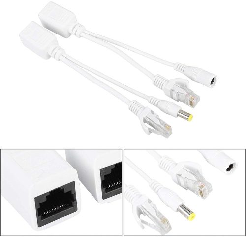 20m-es szerelt LAN-kábel UTP CAT5E Passiv IP Poe Splitter adapterrel 