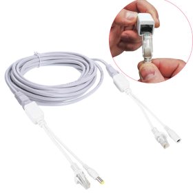   3m-es szerelt LAN-kábel UTP CAT5E Passiv IP Poe Splitter adapterrel 