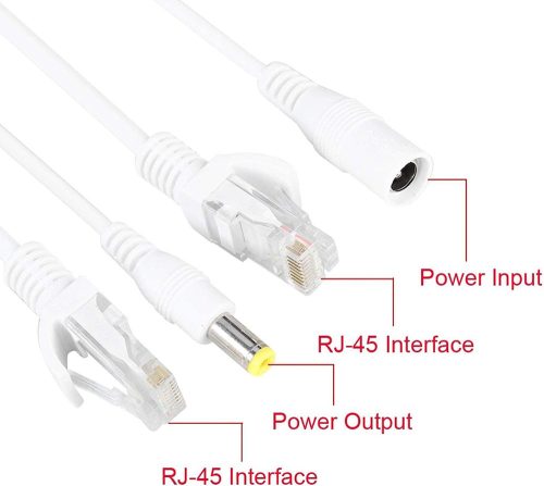 5m-es szerelt LAN-kábel UTP CAT5E Passiv IP Poe Splitter adapterrel 