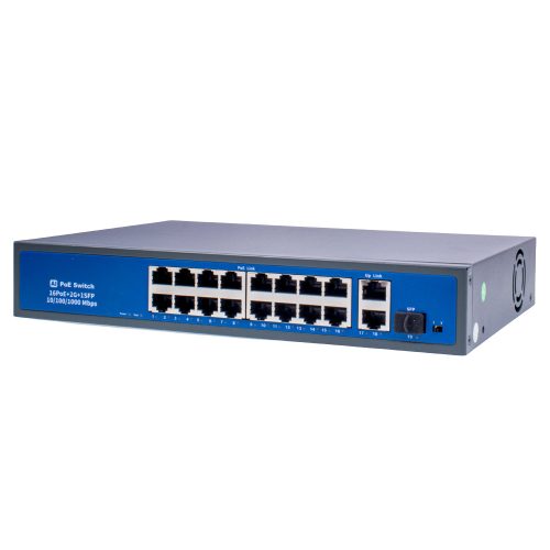 16 Portos 100Mbit PoE Switch 2 Port UP LINK Port 1000Mbit 1 Port Optical Gigabit Uplink