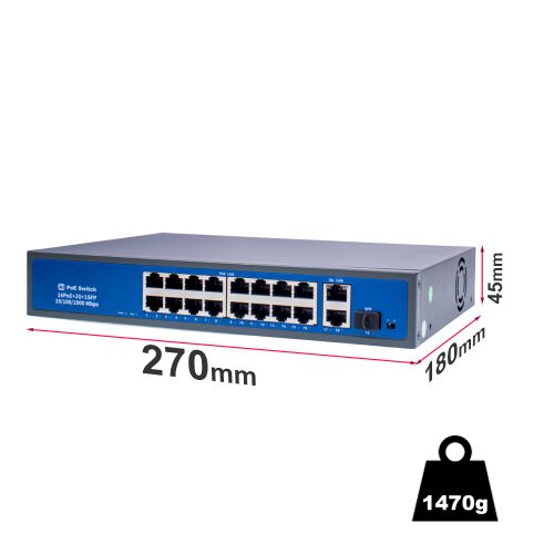 16 Portos 100Mbit PoE Switch 2 Port UP LINK Port 1000Mbit 1 Port Optical Gigabit Uplink