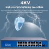 16 Portos 100Mbit PoE Switch 2 Port UP LINK Port 1000Mbit 1 Port Optical Gigabit Uplink