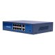 8+2 port asztali PoE switch, 8 PoE + 2 Uplink (120W)