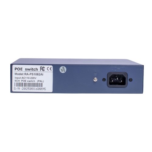 8+2 port asztali PoE switch, 8 PoE + 2 Uplink (120W)