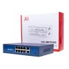 8+2 port asztali PoE switch, 8 PoE + 2 Uplink (120W)