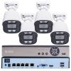 5MP H.265 IP POE 4db-os Bullet 2.8mm Kamerás Biztonsági Rendszer IP66 Vízálló Éjjeli látás Hangrögzítés AI észlelés XmEye Pro App Távoli hozzáférés