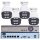 5MP H.265 IP POE 4db-os Bullet 2.8mm Kamerás Biztonsági Rendszer IP66 Vízálló Éjjeli látás Hangrögzítés AI észlelés XmEye Pro App Távoli hozzáférés