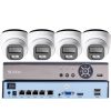 5MP H.265 IP POE 4db-os DOME 2.8mm Kamerás Biztonsági Rendszer IP66 Vízálló Éjjeli látás Hangrögzítés AI észlelés XmEye Pro App Távoli hozzáférés