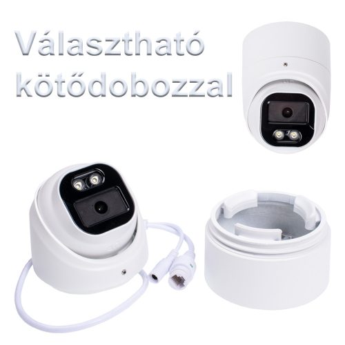 5MP 2,8mm UHD kültéri Turret PoE IP megfigyelő kamera (Xmeye) színes éjszakai látással, hanggal és mesterséges intelligenciával, arcfelismeréssel és Onvif 