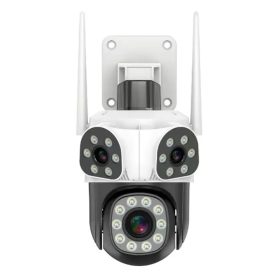   4MP+2MP+2MP Kültéri Wifi-s kamera három lencsés három képernyős biztonsági PTZ kamera automatikus nyomkövető iCsee APP