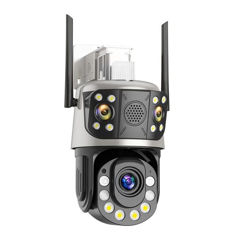 36x optikai zoom 8MP 3 kamerás biztonsági WIFI-s IP kamera XM iCsee kétirányú hanggal, vízálló, távoli hozzáféréssel, kültéri