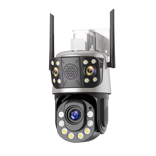 36x optikai zoom 8MP 3 kamerás biztonsági WIFI-s IP kamera XM iCsee kétirányú hanggal, vízálló, távoli hozzáféréssel, kültéri