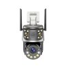 36x optikai zoom 8MP 3 kamerás biztonsági WIFI-s IP kamera XM iCsee kétirányú hanggal, vízálló, távoli hozzáféréssel, kültéri