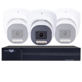   8MP IP POE Switch Biztonsági Turret Kamera Szett választható 1-tól 8 kameráig