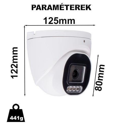 8MP IP POE Turret biztonsági kamera 4mm /F1.0 éjjel nappal színes, mikrofonos, kültéri/beltéri