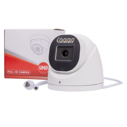 8MP IP POE Turret biztonsági kamera 4mm /F1.0 éjjel nappal színes, mikrofonos, kültéri/beltéri