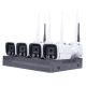 4 kamerás 3MP -es WIFI-s rendszer, kültéri/beltéri használatra mikrofonos, hibrid IR  éjjeli színes látás