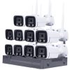 10 kamerás 5MP -es WIFI-s rendszer, kültéri/beltéri használatra mikrofonos, hibrid IR  éjjeli színes látás