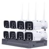 8 kamerás 5MP -es WIFI-s rendszer, kültéri/beltéri használatra mikrofonos, hibrid IR  éjjeli színes látás