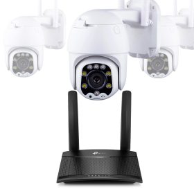   Bővíthető vezeték nélküli WIFI-s Megfigyelő Rendszer – 5MP PTZ Kamera + 64GB SD + SIM Router