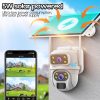 6MP Napelemes Dupla lencsés 4G IP kamera kültéri IP65 színes éjjellátó biztonsági kamera PIR emberérzékelő 