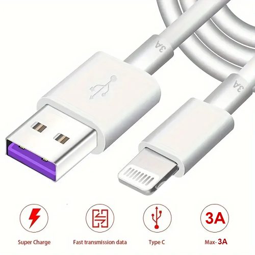 2 méteres 3A Gyors töltő USB USB - Lightning kábel