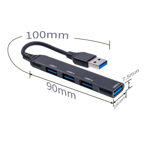  USB elosztó 4 az 1-ben USB hub 4 USB 3.0 porttal