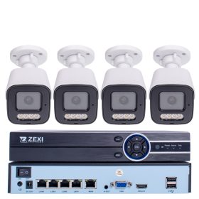   8MP H.265x IP POE NVR 4db-os 2,8mm BULLET Kamerás Biztonsági Rendszer IP66 Vízálló Éjjel Nappal színes látás Hangrögzítés
