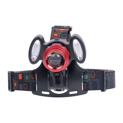 LED + 2 COB LED Fejlámpa kerékpártartóval újratölthető Li-Ion akkumulátor