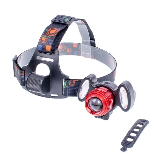 LED + 2 COB LED Fejlámpa kerékpártartóval újratölthető Li-Ion akkumulátor