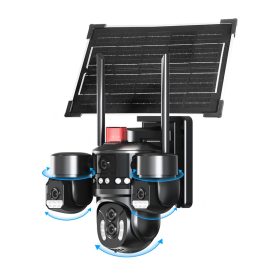   SolarGuard 4G LTE Napelemes Kültéri Biztonsági Kamera – 4 Lencsés Panoráma, 8x Zoom, AOV tech. 4K UHD