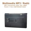 Multimediás akkumulátoros hordozható 4 sávos rádió/ MP3 Bluetooth /USB/ SD/MMC hálózatról/elemmel működő