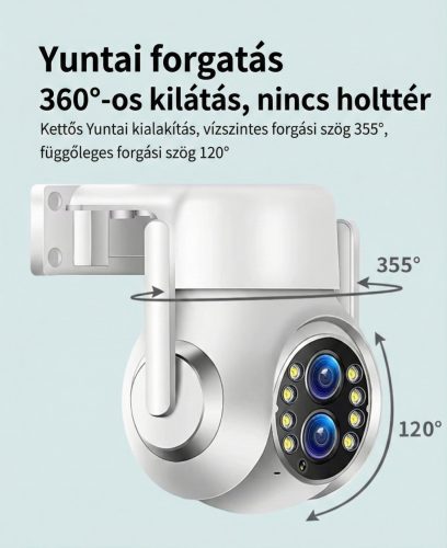 Kültéri 2MP PTZ WiFi Biztonsági Kamera – 15x Hibrid Zoom, AI Ember követés, Tuya Smart Integráció