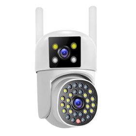   Tuya Smart kettős objektíves kültéri WiFi biztonsági kamera – 360°-os védelem színes éjjellátással